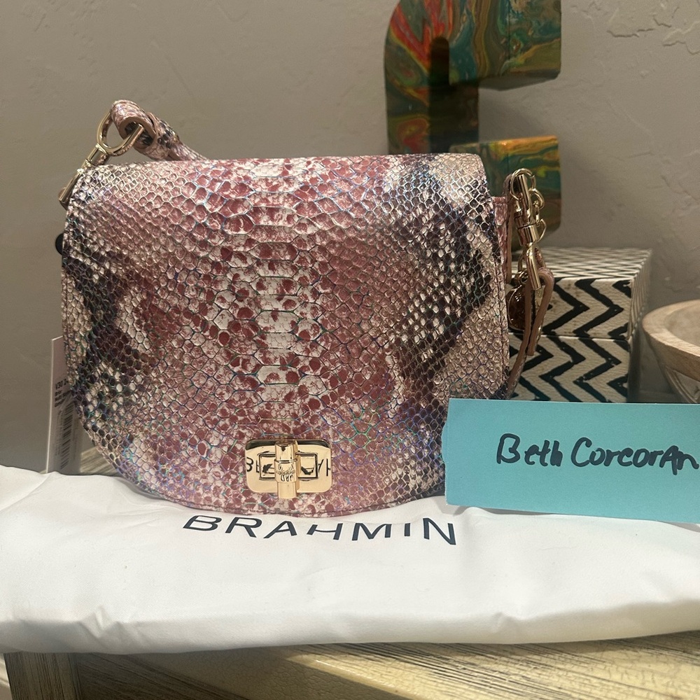 Brahmin Pink Snake Print Women's Bag